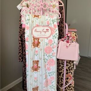 Charming Coquette Floral Teddy Bear Blanket